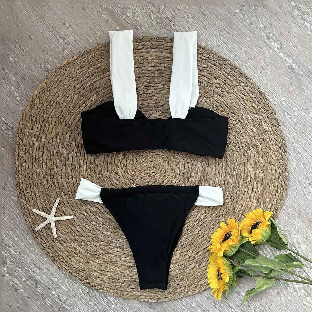 Solid Thong Brazilian Bikinis Swimwear Women - Uniqwear