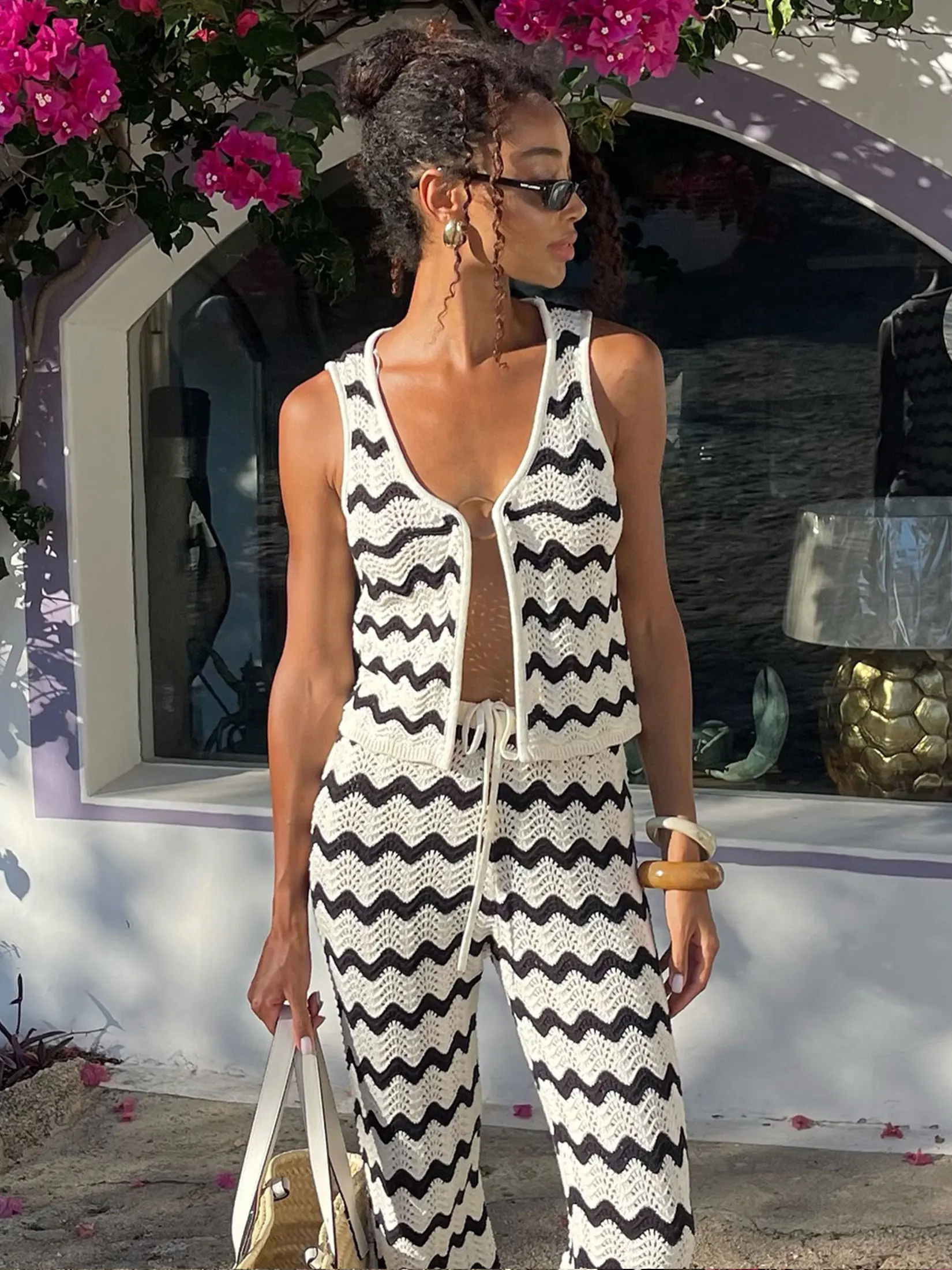 Wave Striped Knit 2 Piece-Set Women - Uniqwear