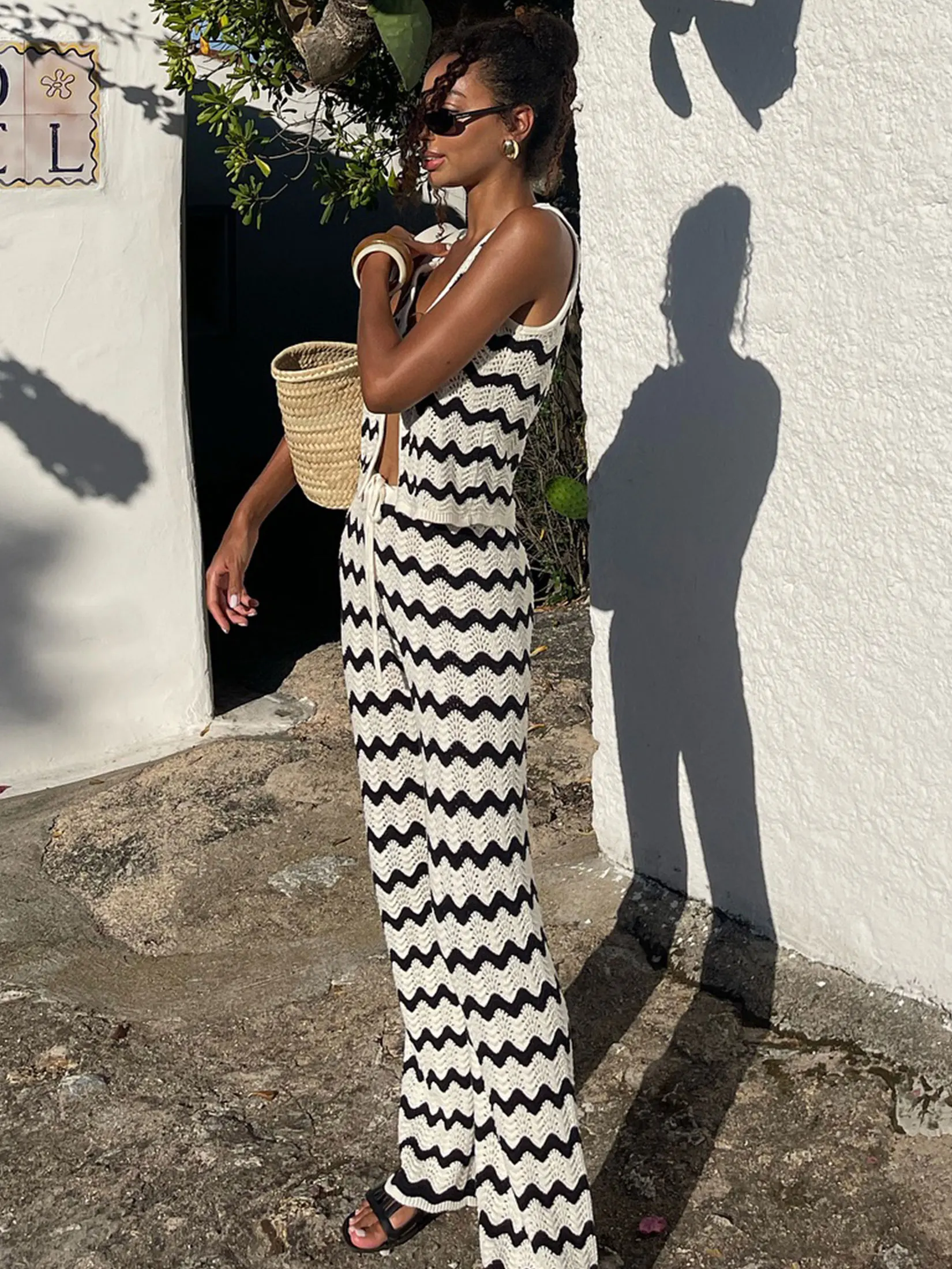 Wave Striped Knit 2 Piece-Set Women - Uniqwear