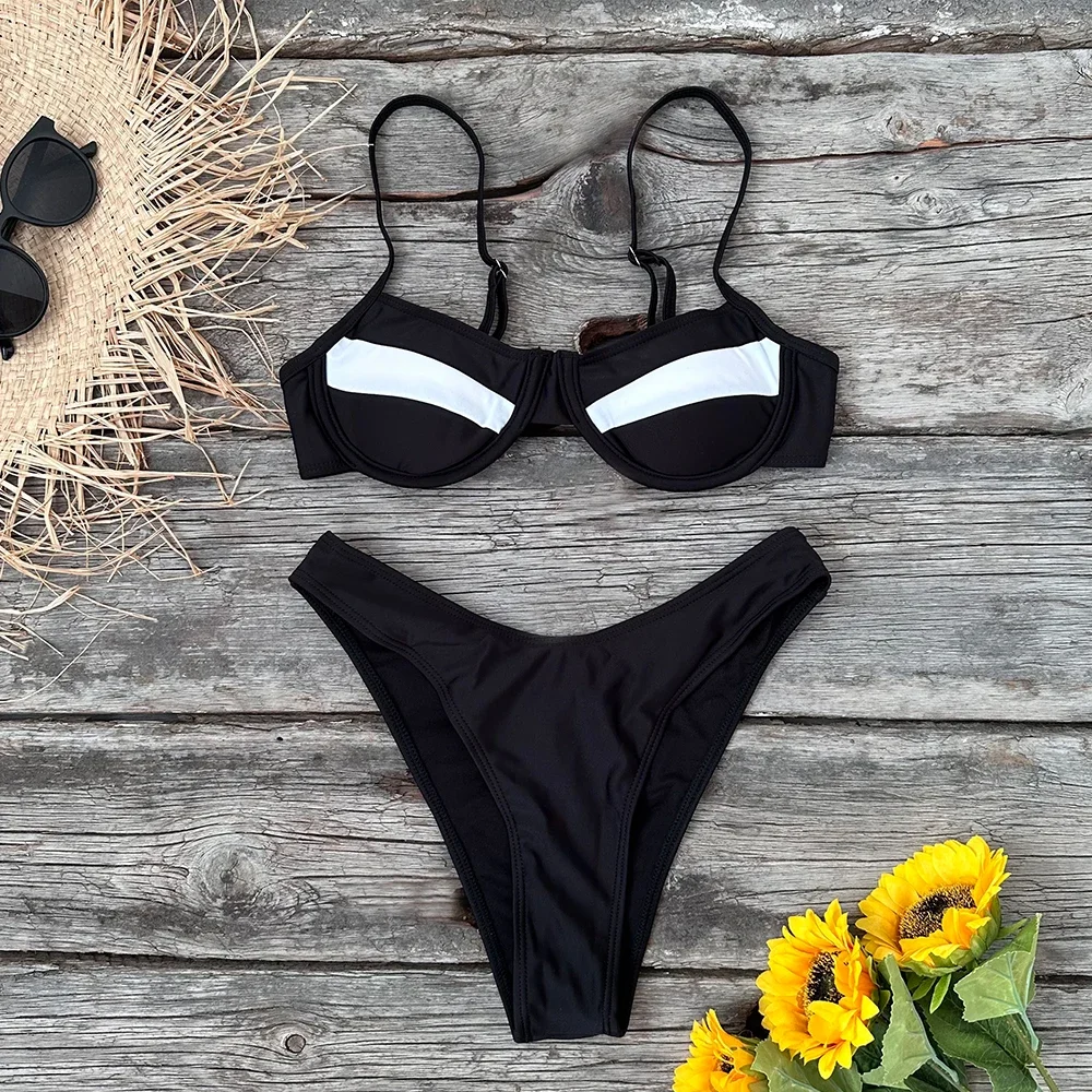 Solid Thong Brazilian Bikinis Swimwear Women - Uniqwear