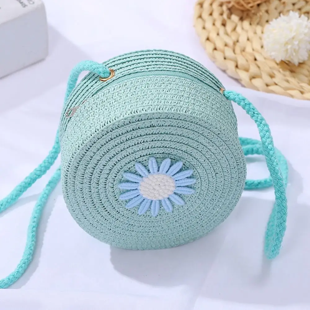 Round Straw Bag Women Woven Crossbody Beach Bag - Uniqwear