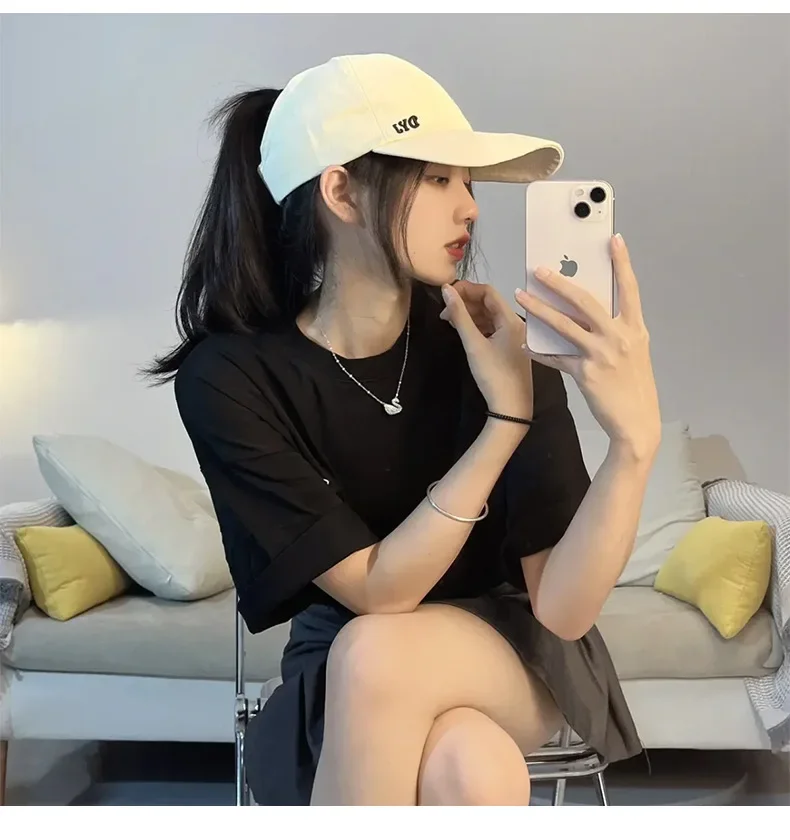 Summer Long Brim Sunhat Women Ponytail Caps Hat - Uniqwear