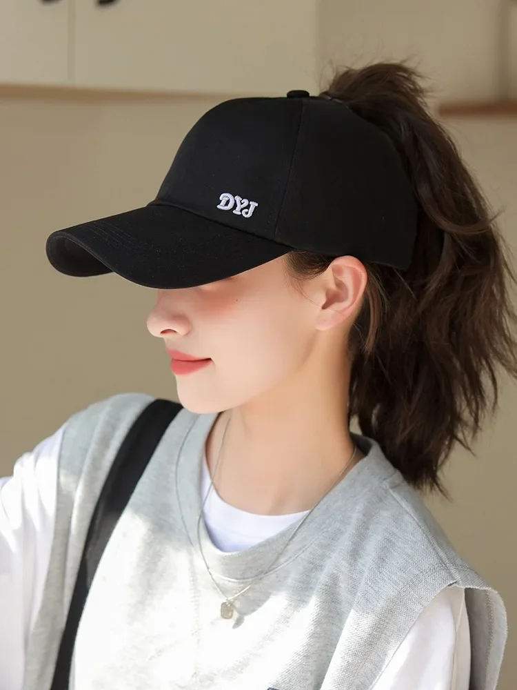 Summer Long Brim Sunhat Women Ponytail Caps Hat - Uniqwear