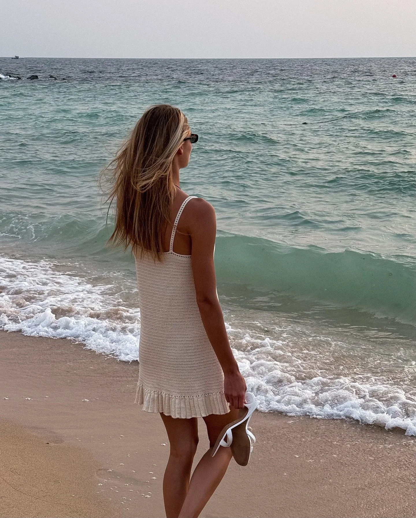 Sexy Crochet Ruffle Knit Beach Mini Dress - Uniqwear