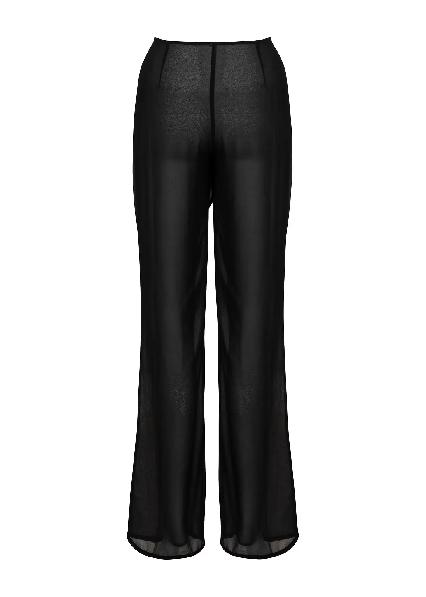 Elegant Black Bikini Set with Transparent Bottoms - Uniqwear