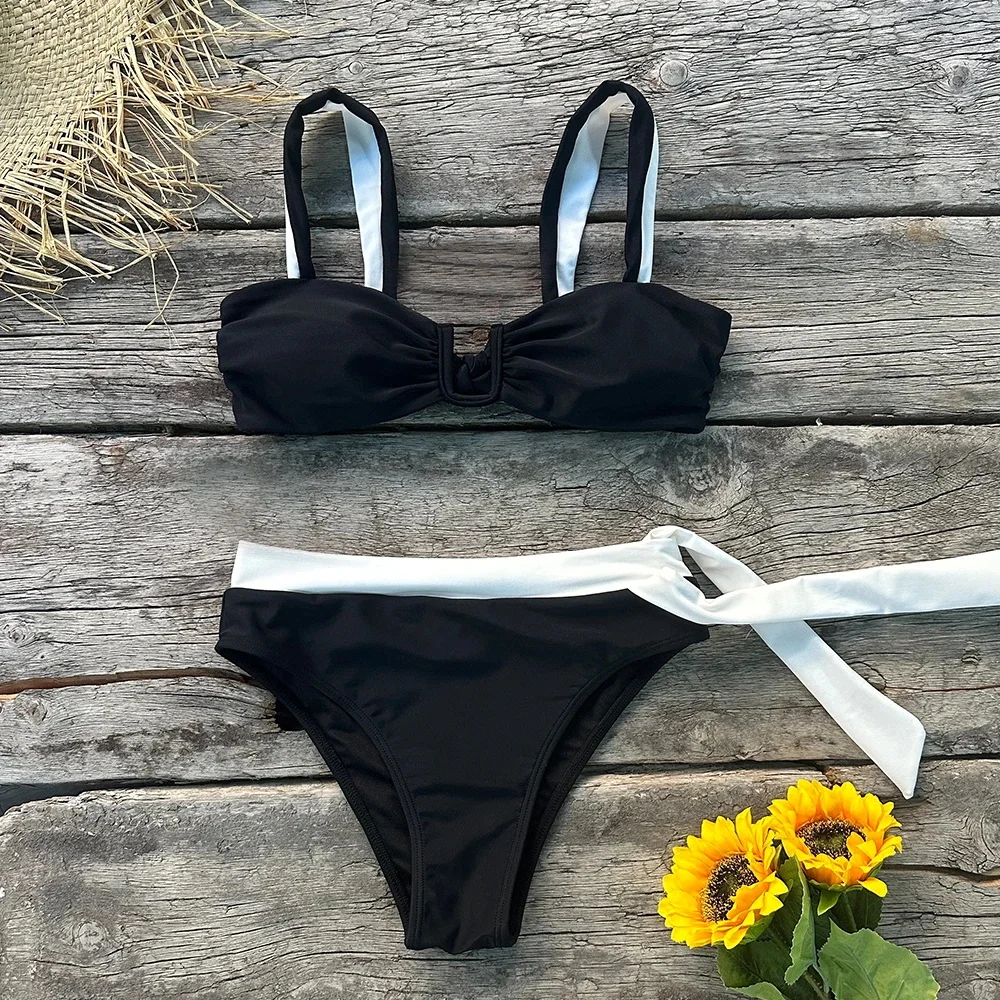 Solid Thong Brazilian Bikinis Swimwear Women - Uniqwear