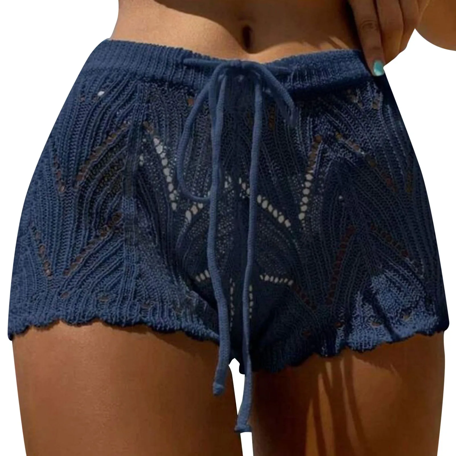 New Hollow Out Crochet Knit Shorts - Uniqwear