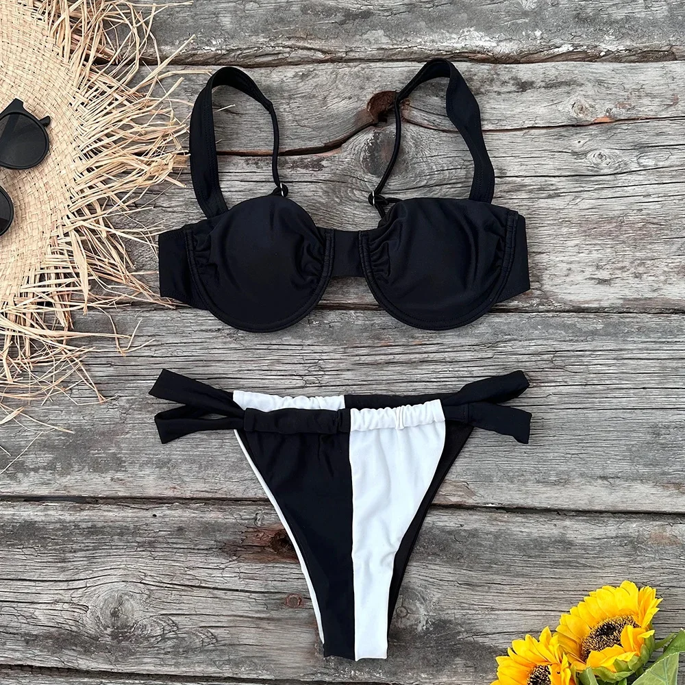 Solid Thong Brazilian Bikinis Swimwear Women - Uniqwear