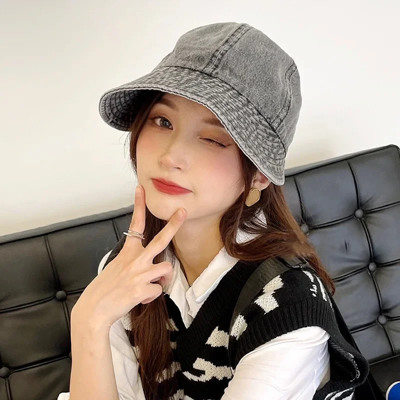 Spring Summer Sun Hats for Women Men Denim Bucket - Uniqwear