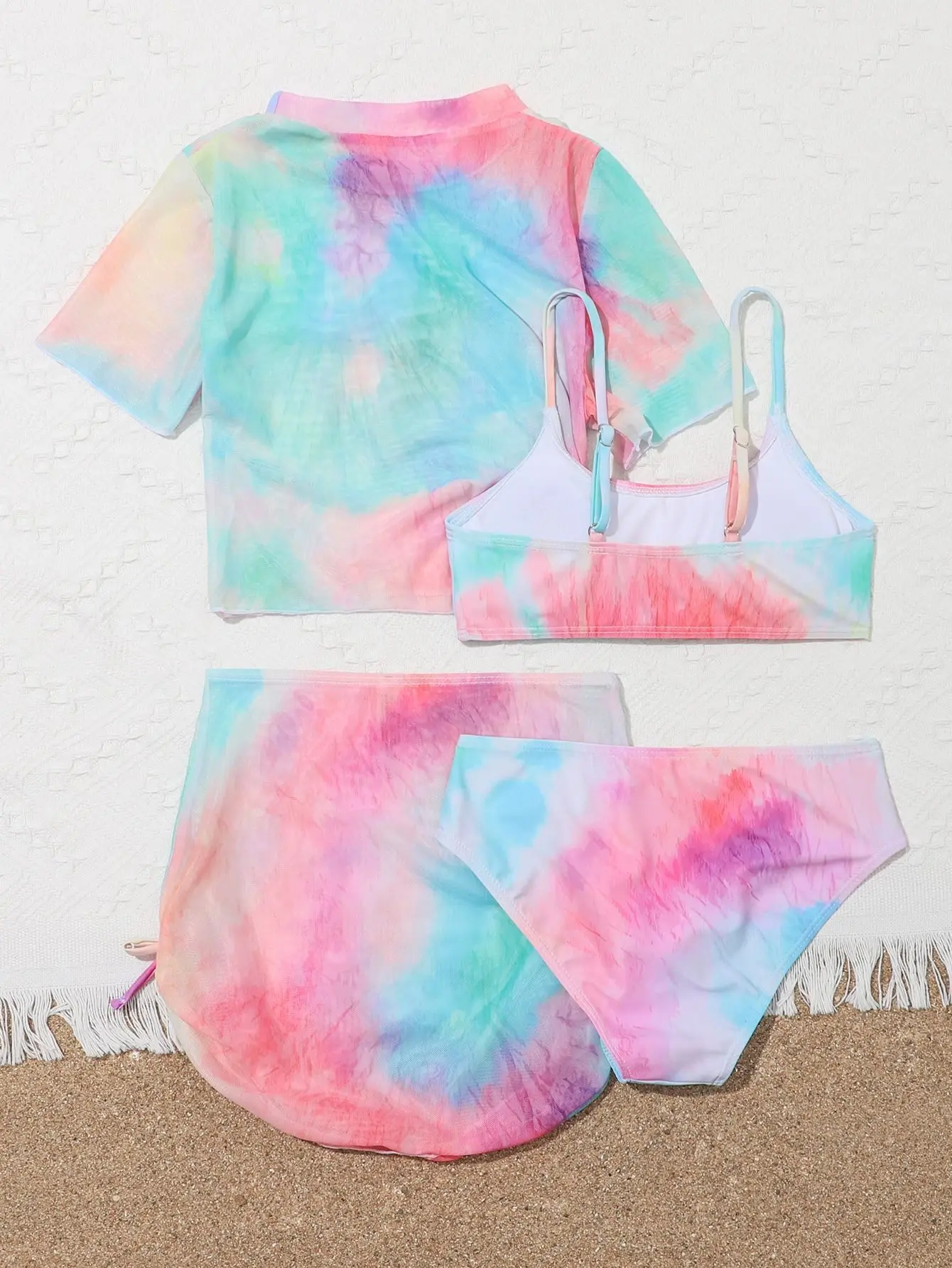 4 Pieces Bikini Set Girls Swimsuit Kids Swimwear - Uniqwear