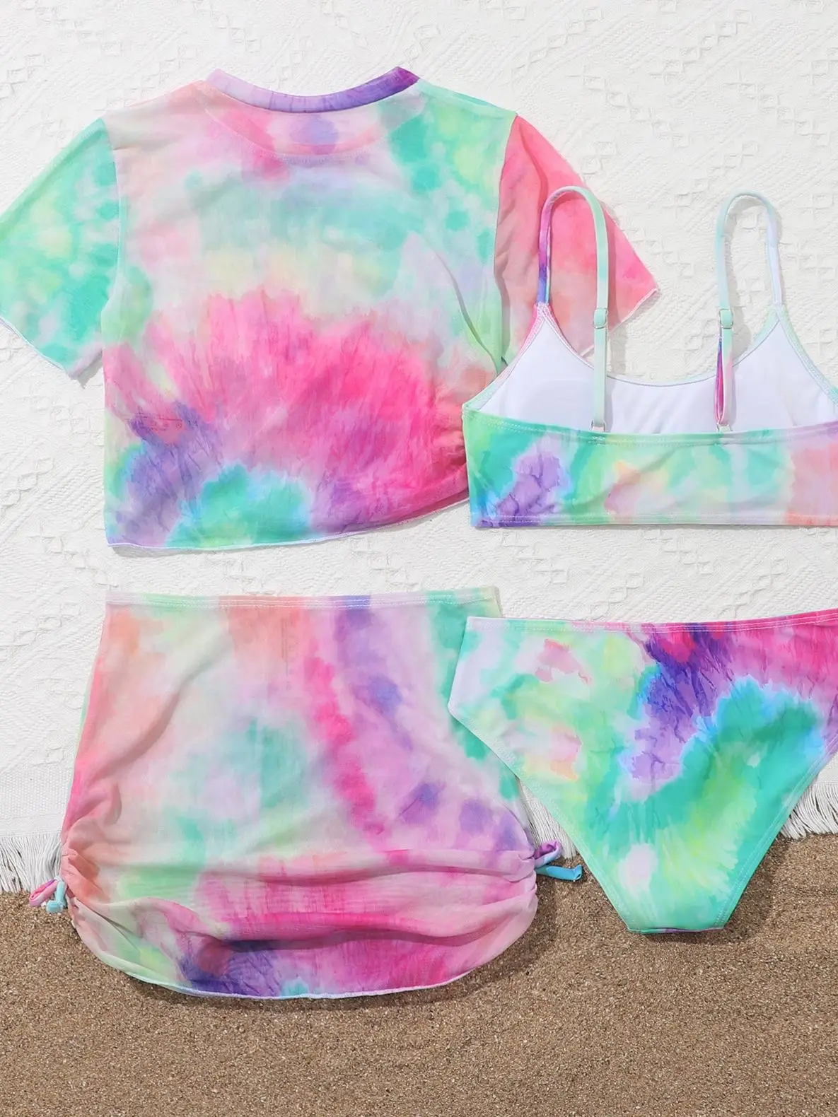 4 Pieces Bikini Set Girls Swimsuit Kids Swimwear - Uniqwear