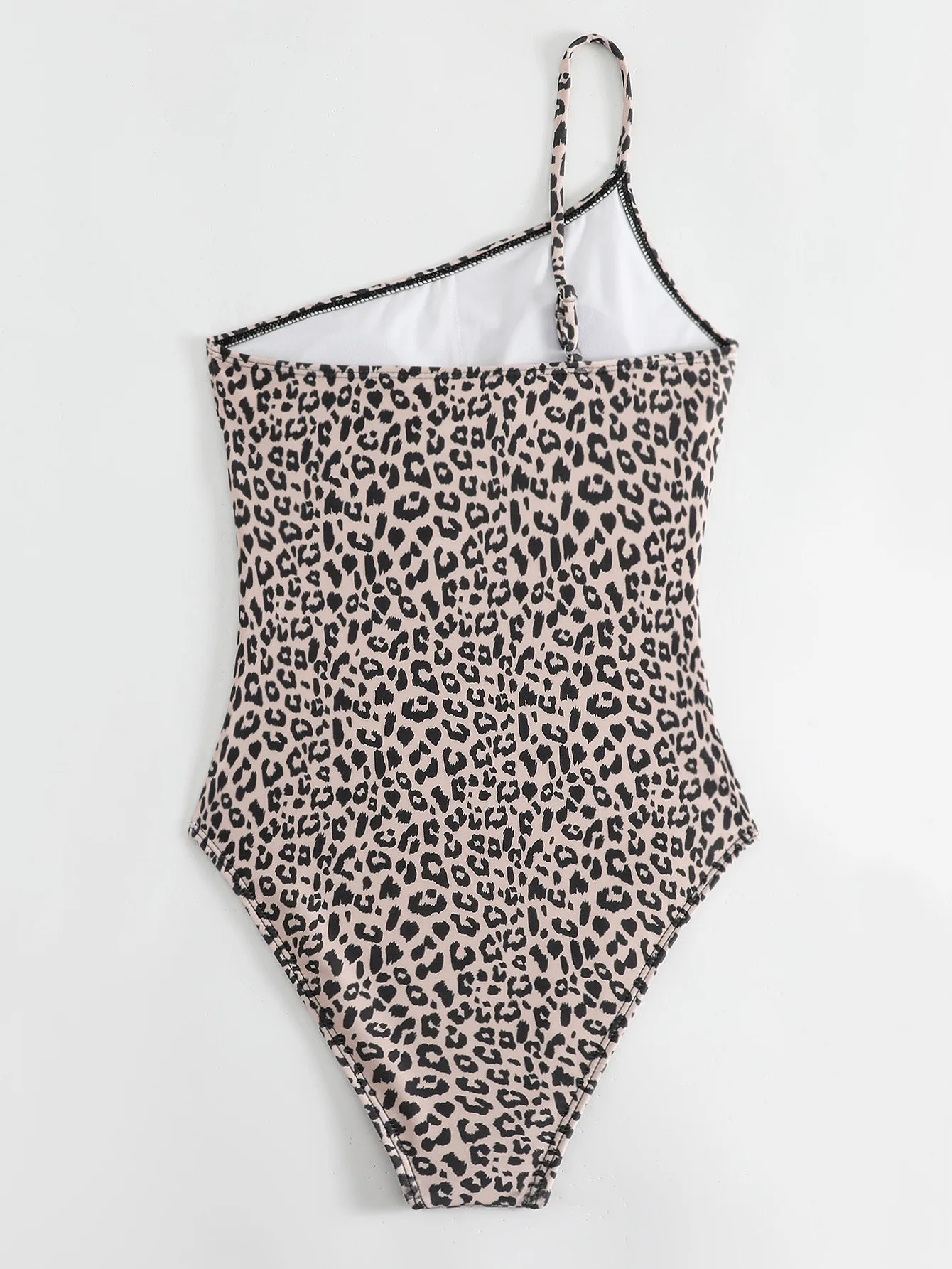 Sexy One Shoulder Swimsuit Leopard Print - Uniqwear