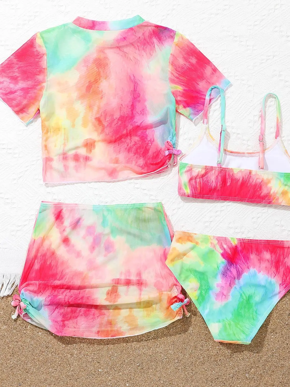 4 Pieces Bikini Set Girls Swimsuit Kids Swimwear - Uniqwear